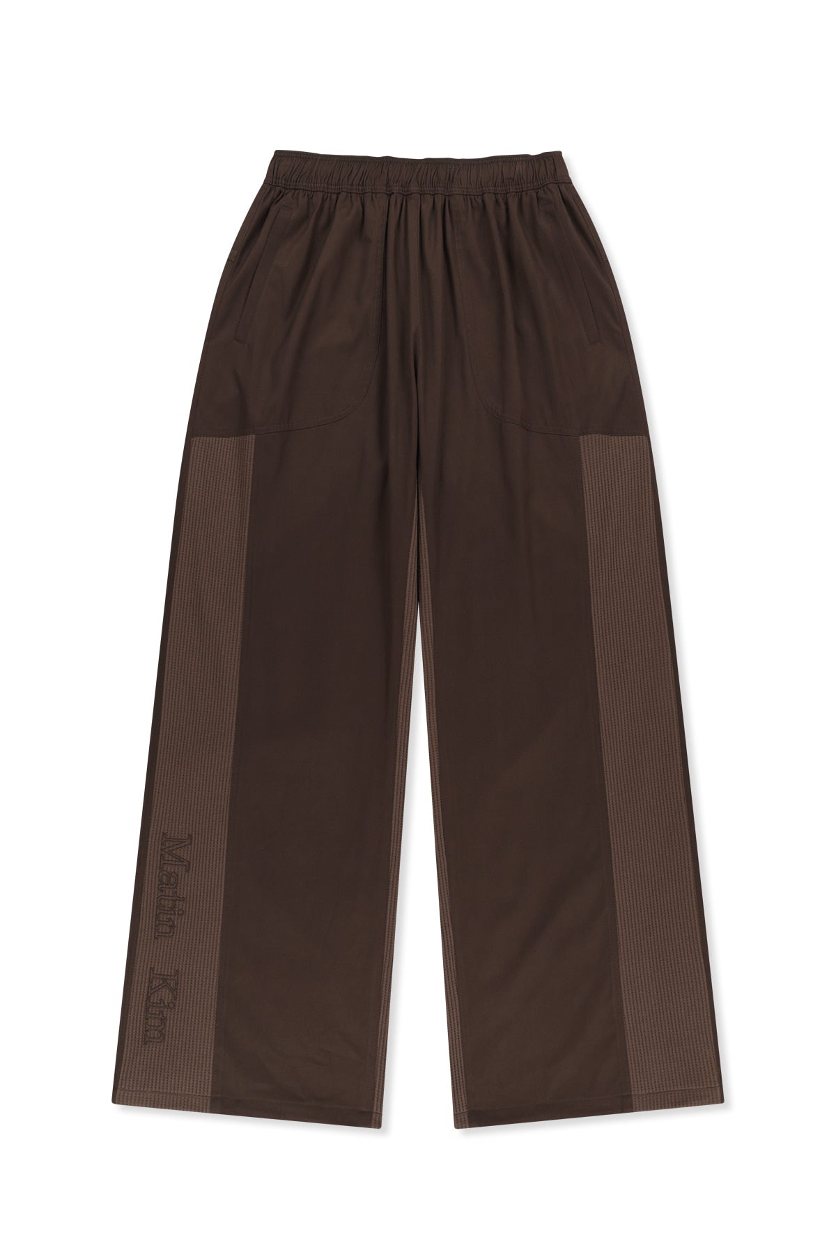 Matin Kim - Waffle Color Block Track Pants (Brown) product image 1 | TRAB K-Fashion Australia