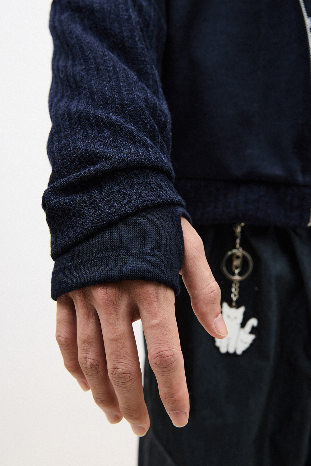 Hatchingroom - Double Sleeve Track Cardigan (Navy) product image 6 | TRAB K-Fashion Australia