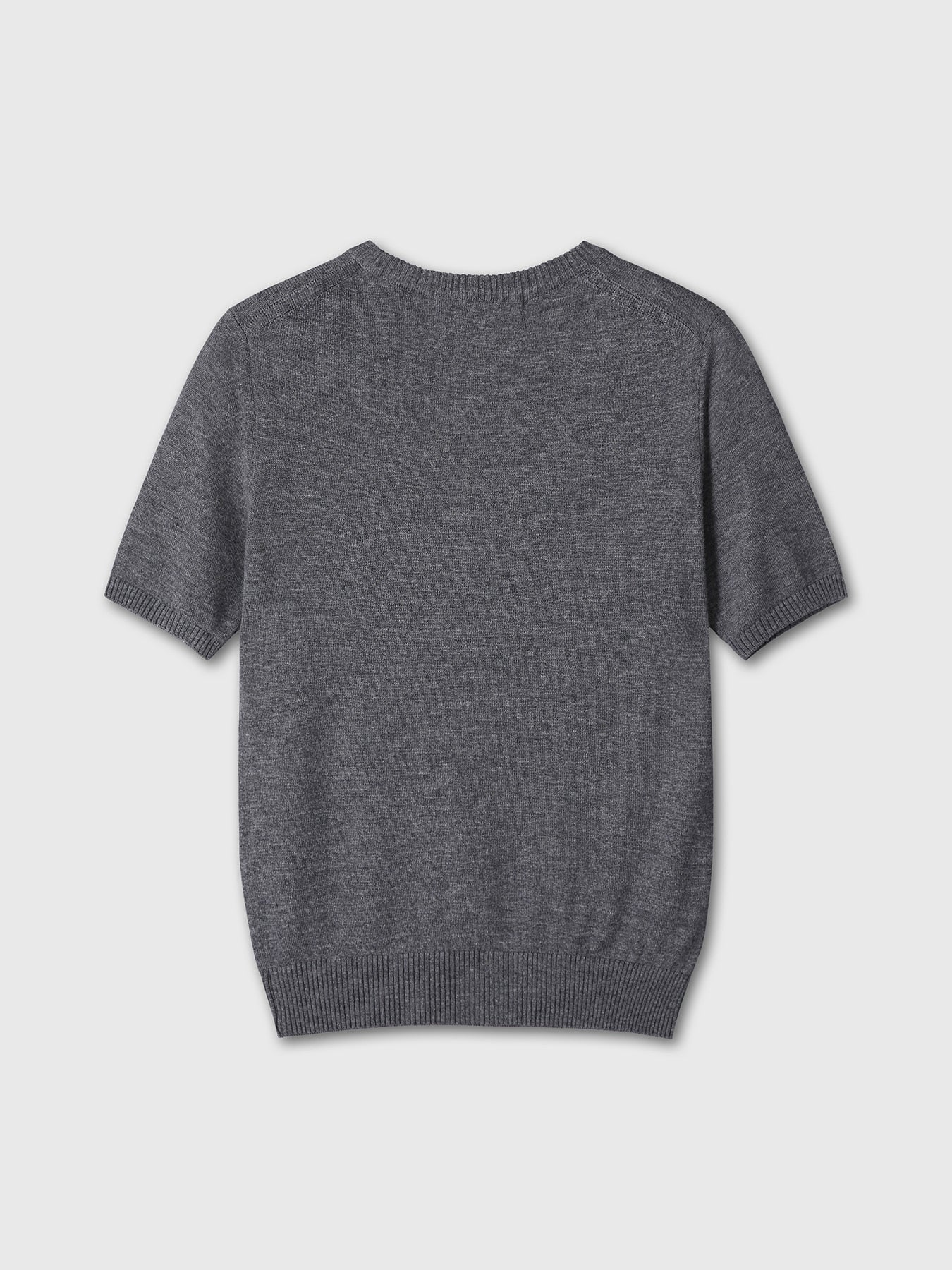 Tonywack - Superfine Wool Argyle Crew Neck Sweater (Grey Cobalt) product image 9 | TRAB K-Fashion Australia