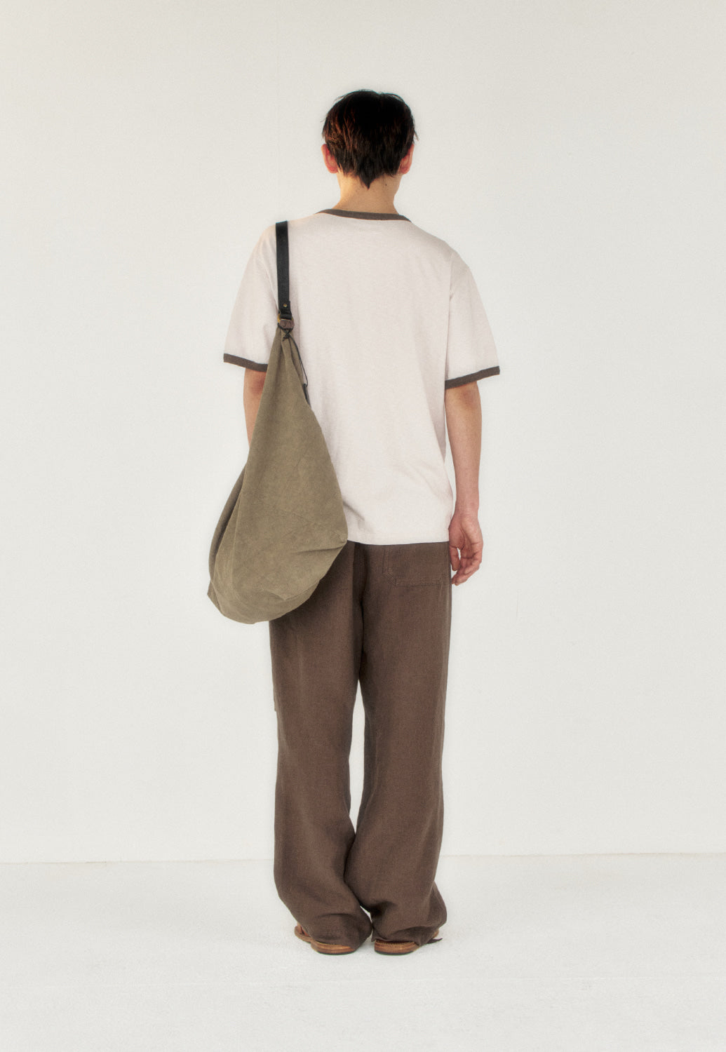 Art if acts - Slub Ringer Tee (Oat/Brown) product image 3 | TRAB K-Fashion Australia