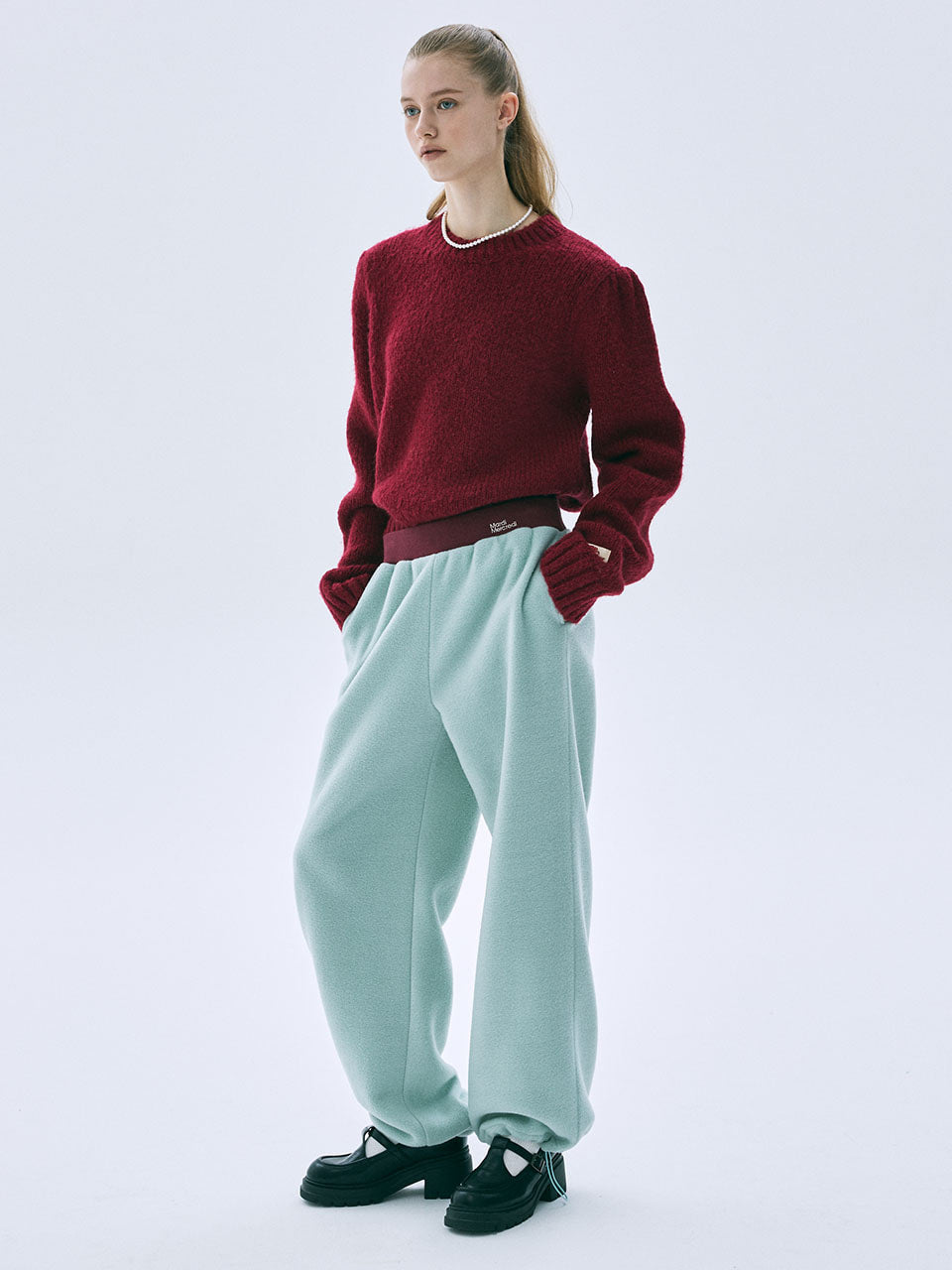 Mardi Mercredi - Fleece Jogger Pants (Mint) product image 1 | TRAB K-Fashion Australia