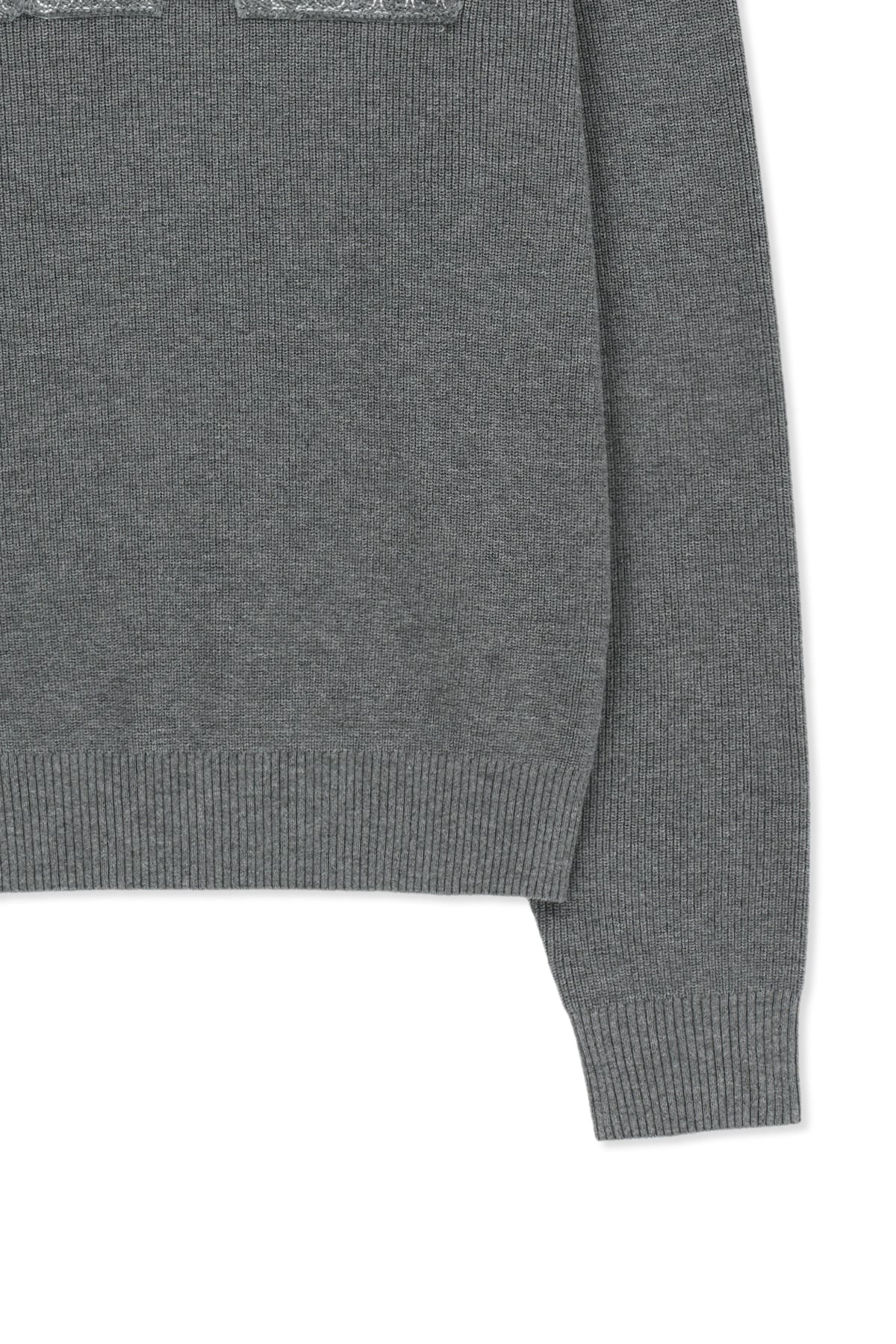 Matin Kim - Matin Applique Logo Knit Pullover (Grey) product image 4 | TRAB K-Fashion Australia