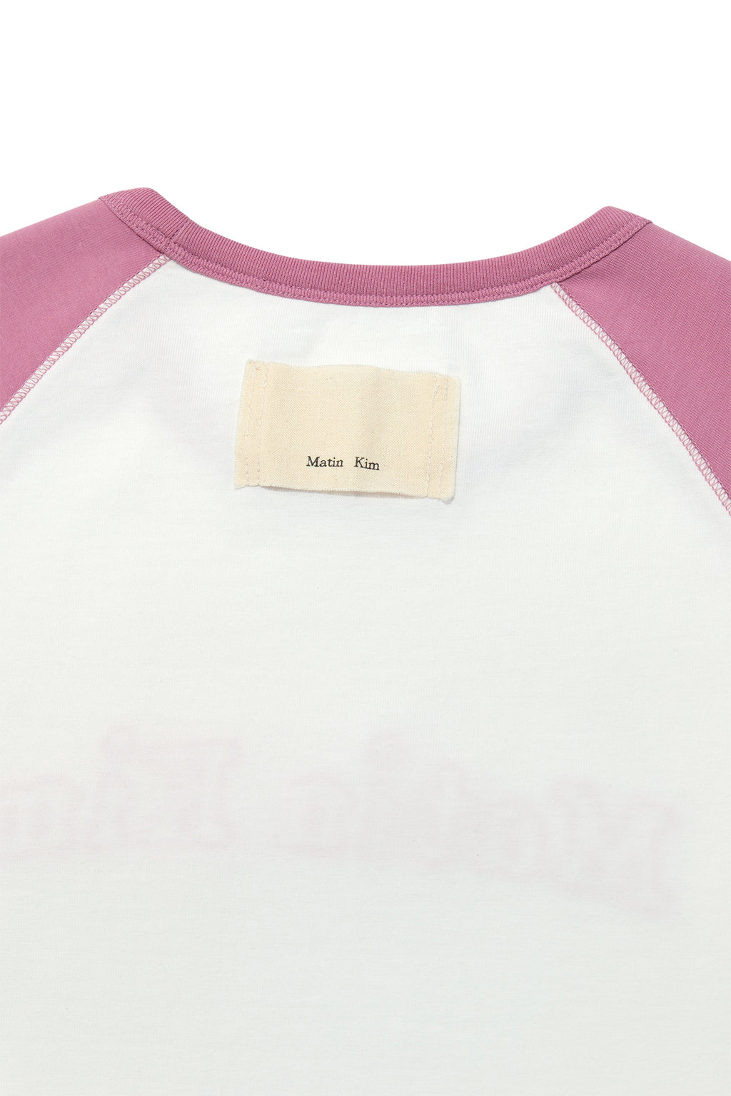 Matin Kim - Flower Stitch Raglan Logo Top (Pink) product image 4 | TRAB K-Fashion Australia