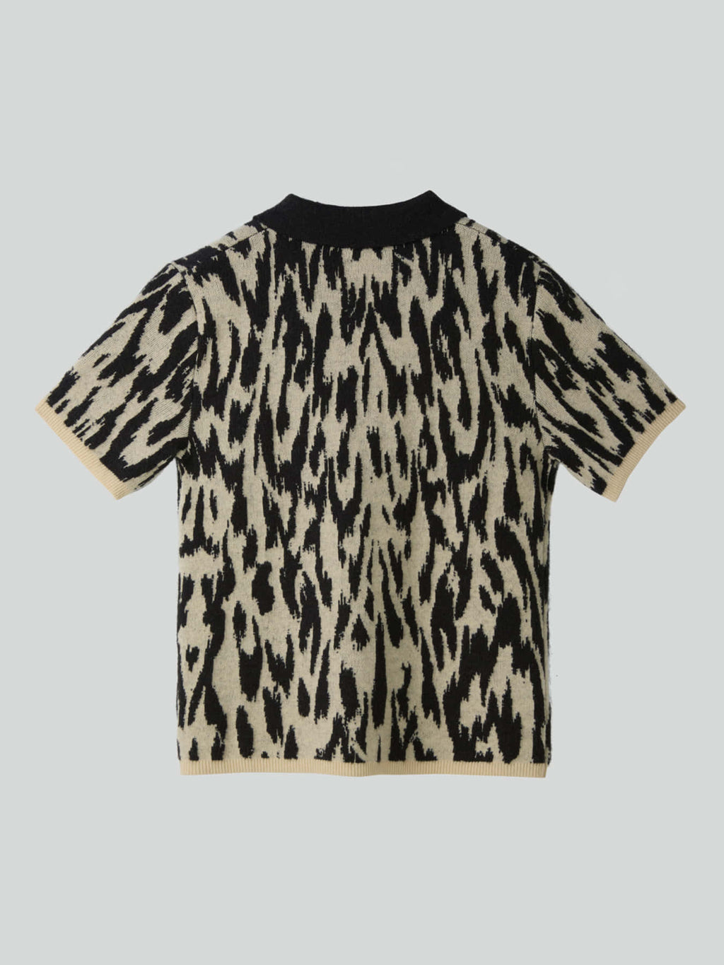 Recto - Leopard Jacquard Polo Knit Top (Dark Brown) product image 7 | TRAB K-Fashion Australia