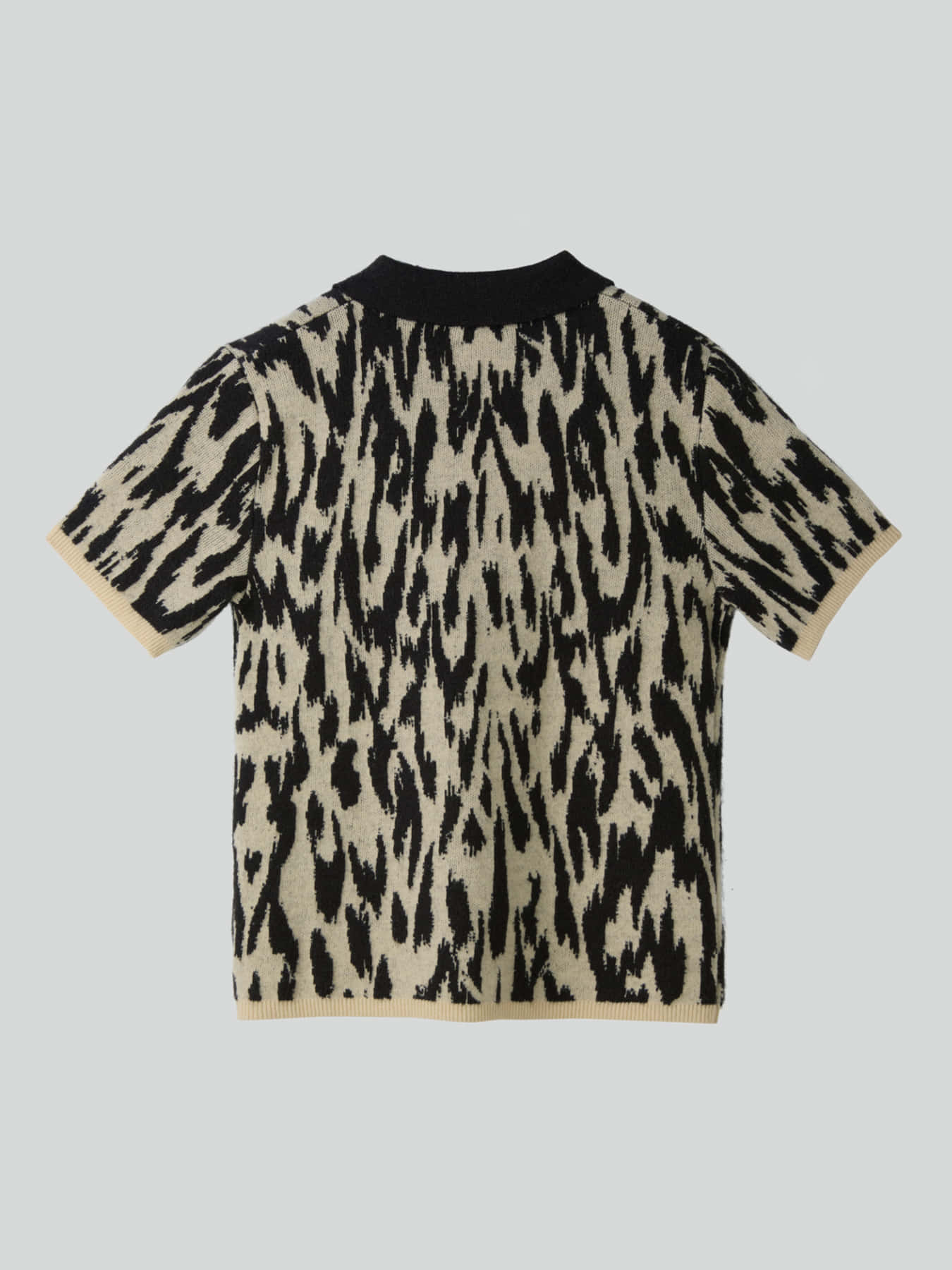 Recto - Leopard Jacquard Polo Knit Top (Dark Brown) product image 7 | TRAB K-Fashion Australia