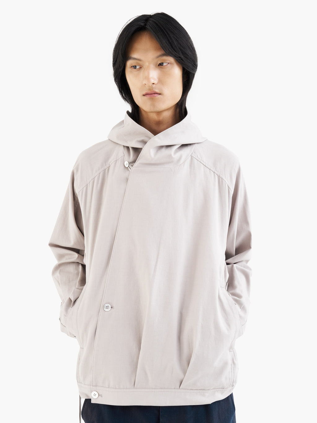 Jiyong Kim - Draped Wrap Hood Jacket (Off-White) product image 2 | TRAB K-Fashion Australia