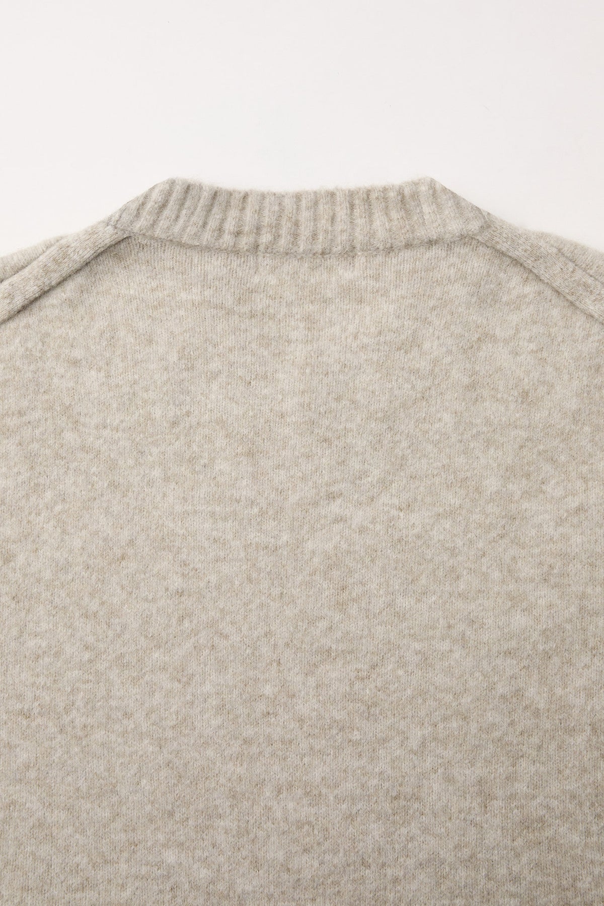 Coor - Wool Blend Hairy V-Neck Sweater (Ivory) product image 6 | TRAB K-Fashion Australia