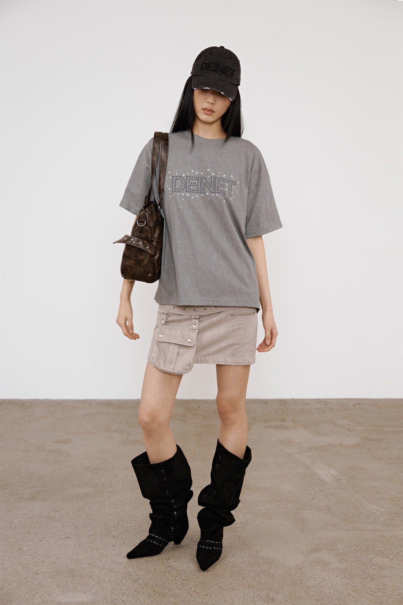 Deinet - Belted Tunnel Skirt (Beige) product image 5 | TRAB K-Fashion Australia
