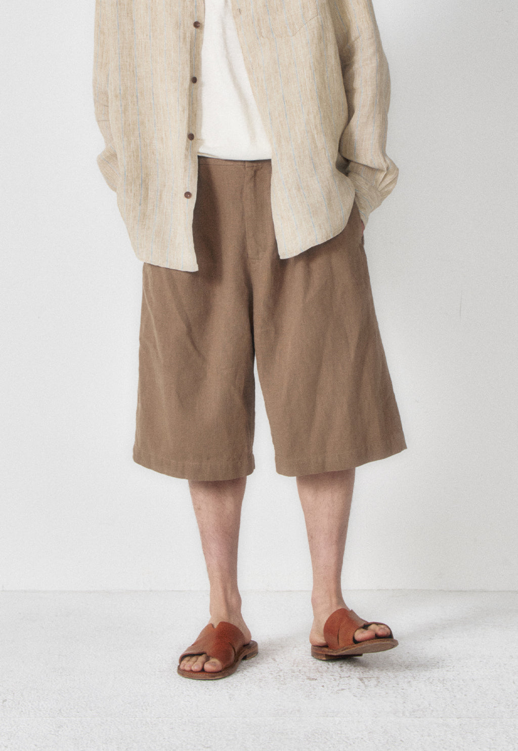 Art if acts - Washed Linen Bermuda Shorts (Khaki Beige) product image 5 | TRAB K-Fashion Australia
