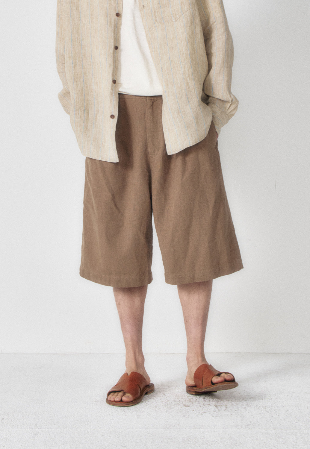 Art if acts - Washed Linen Bermuda Shorts (Khaki Beige) product image 5 | TRAB K-Fashion Australia