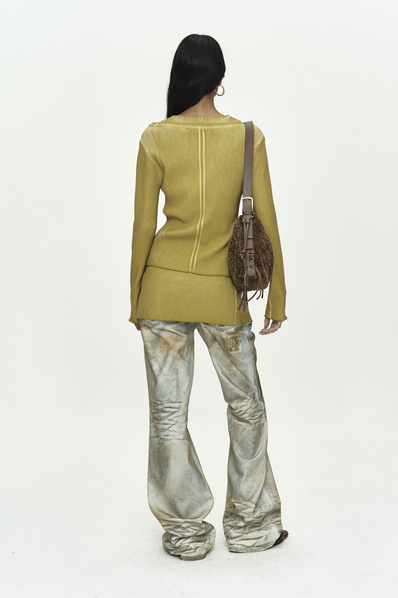 Andersson Bell - Vintage-Dye Layered Knit Cardigan (Marigold) product image 8 | TRAB K-Fashion Australia