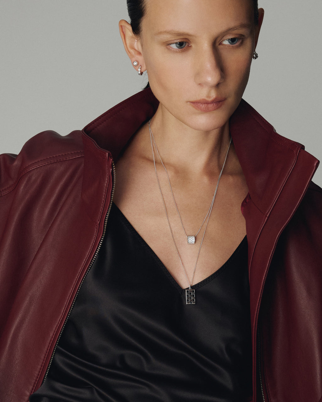 Numbering - Pave Dome Pendant Necklace #3804 product image 2 | TRAB K-Fashion Australia