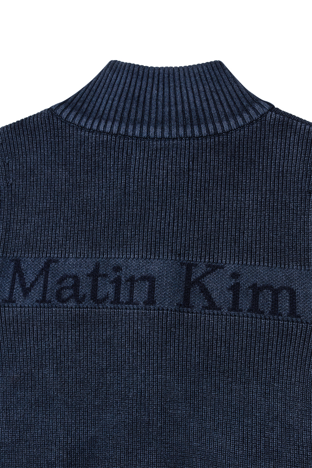 Matin Kim - Logo Point Washed Knit Vest (Navy) product image 6 | TRAB K-Fashion Australia