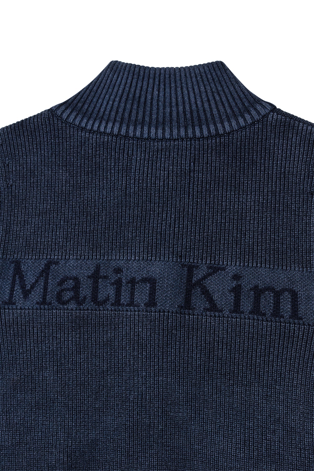 Matin Kim - Logo Point Washed Knit Vest (Navy) product image 6 | TRAB K-Fashion Australia