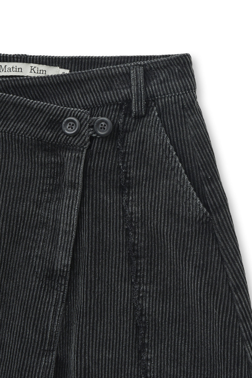 Matin Kim - Washed Corduroy Wrap Skirt (Black) product image 5 | TRAB K-Fashion Australia