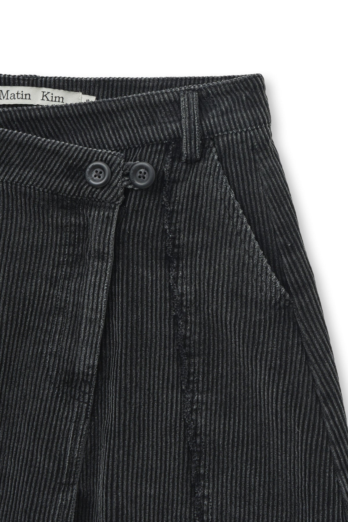 Matin Kim - Washed Corduroy Wrap Skirt (Black) product image 5 | TRAB K-Fashion Australia