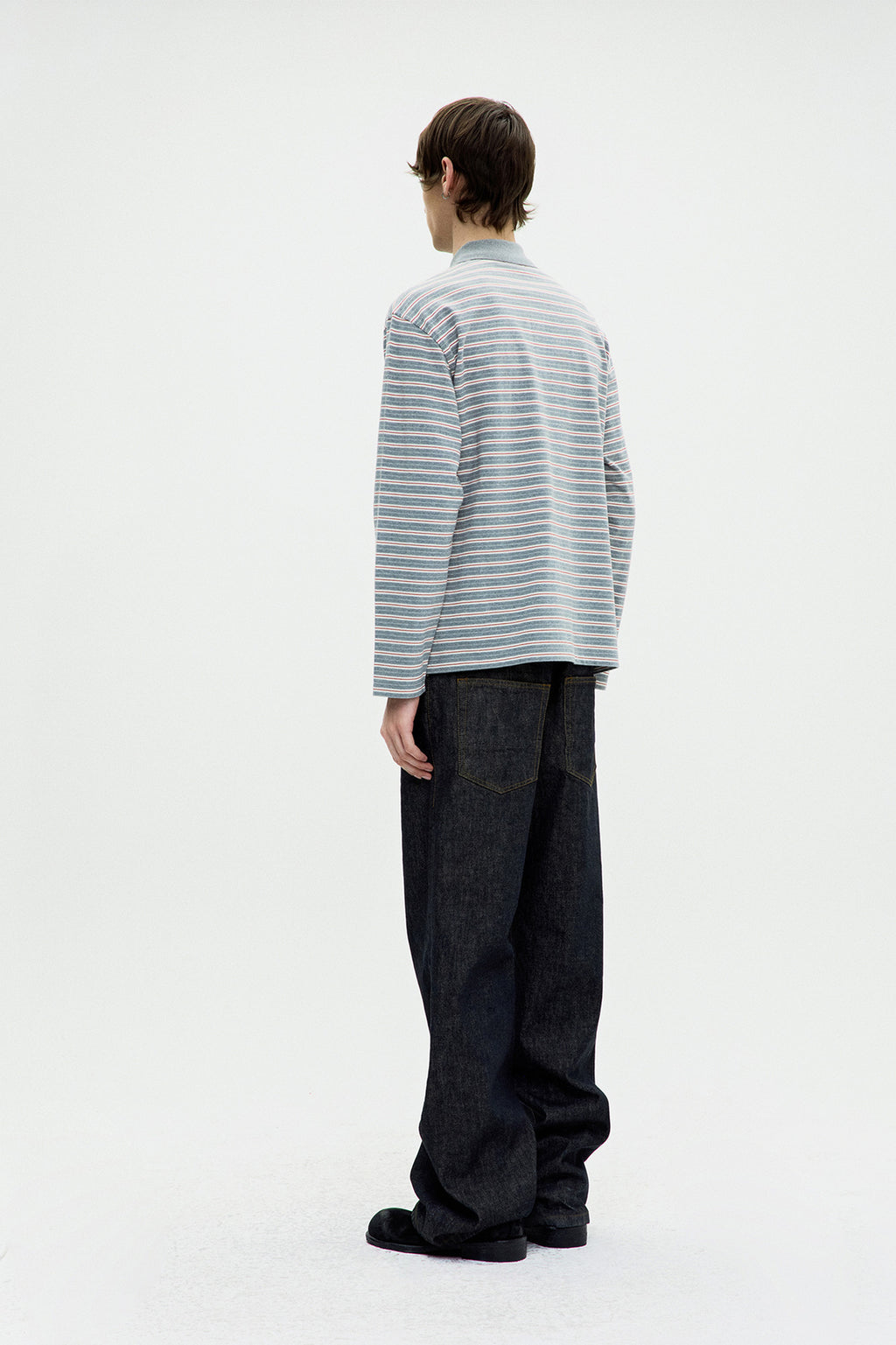 Coor - Multi Pin Pique Polo Long Sleeve (Light Gray) product image 4 | TRAB K-Fashion Australia