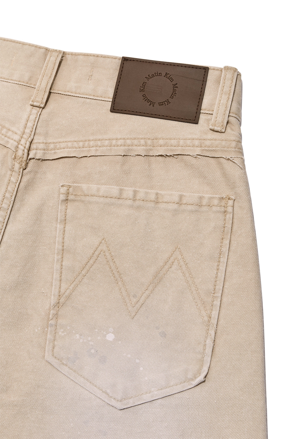 Matin Kim - Unbalance Cut Point Vintage Cotton Pants (Beige) product image 5 | TRAB K-Fashion Australia