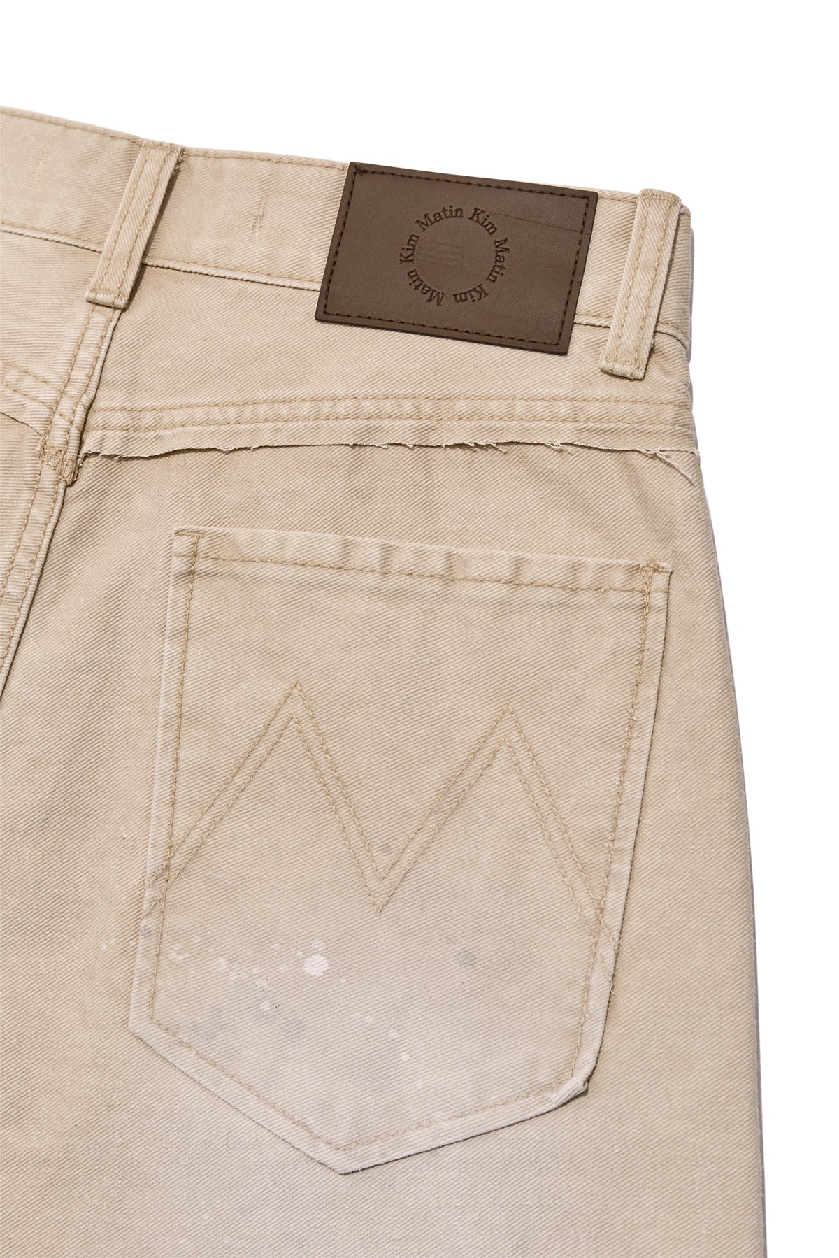 Matin Kim - Unbalance Cut Point Vintage Cotton Pants (Beige) product image 5 | TRAB K-Fashion Australia