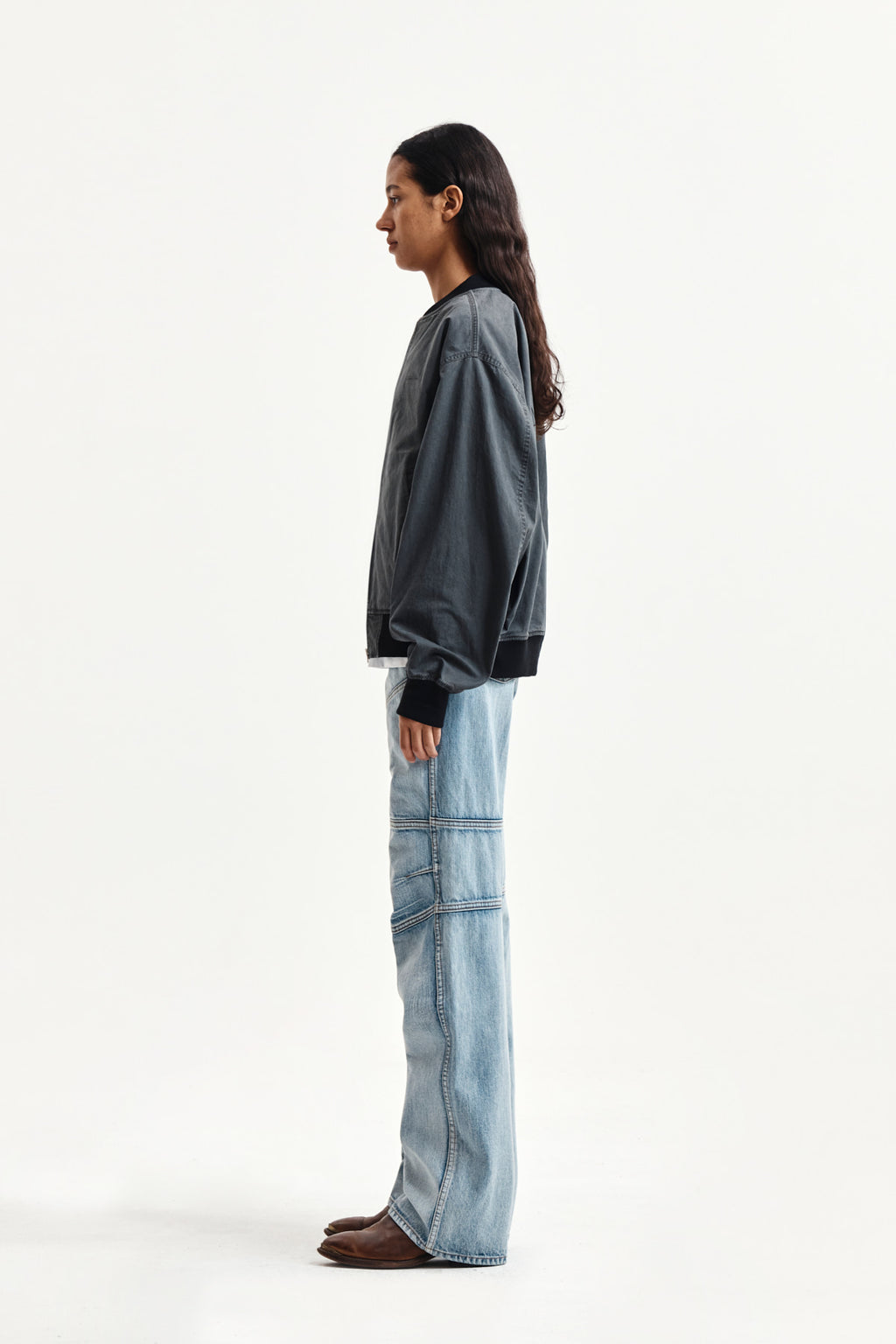 Matin Kim - Vintage Washed Back Logo Jumper (Charcoal) product image 7 | TRAB K-Fashion Australia