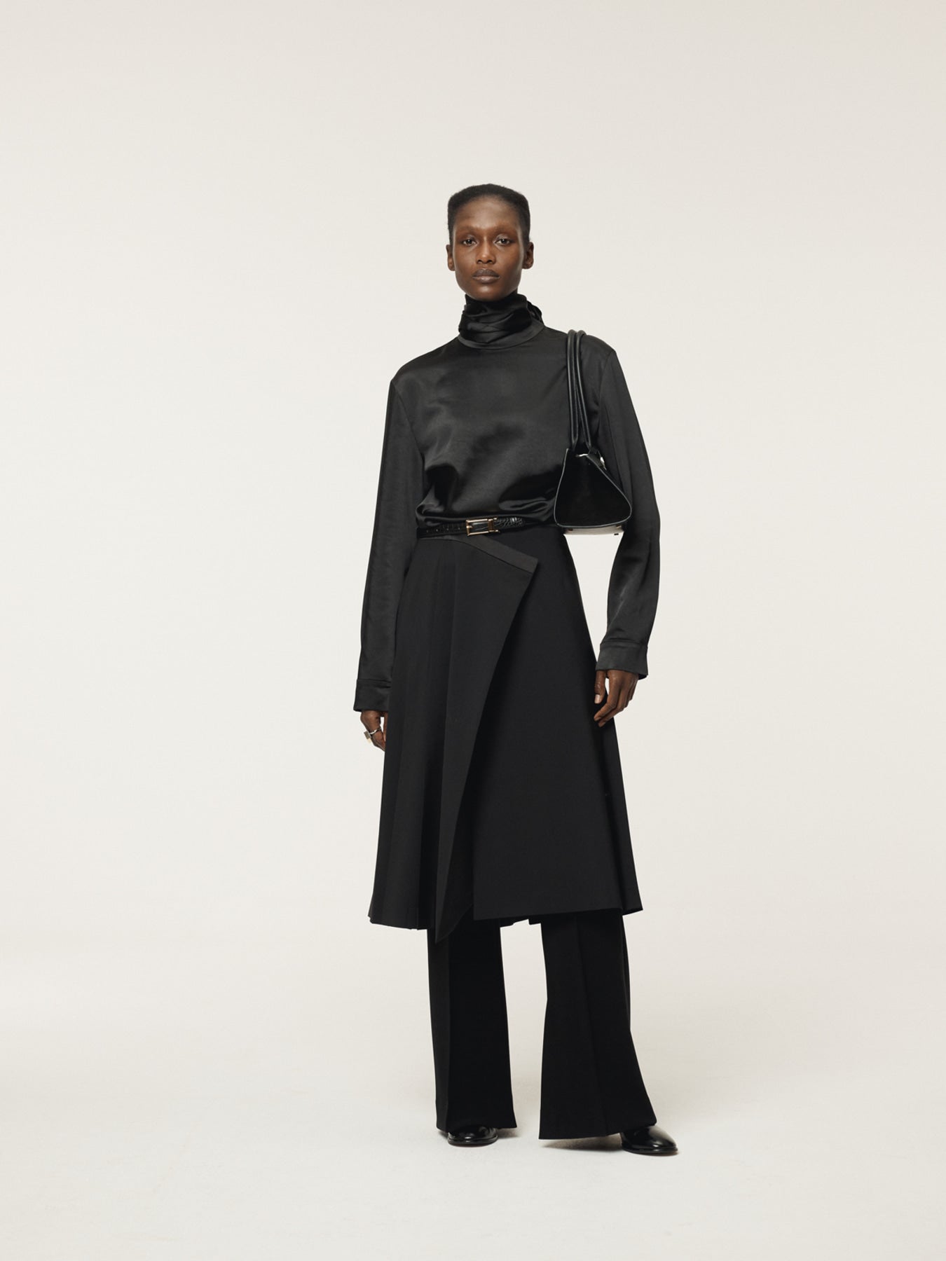 Recto - Open Back Scarf Satin Blouse (Black) product image 2 | TRAB K-Fashion Australia