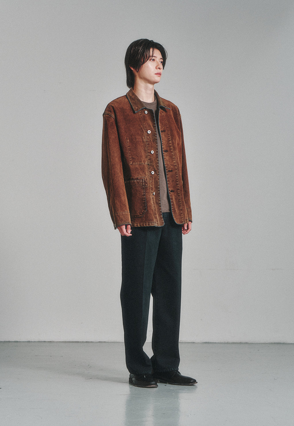 Art if acts - Flocked Denim French Work Jacket (Tobacco Indigo) product image 3 | TRAB K-Fashion Australia