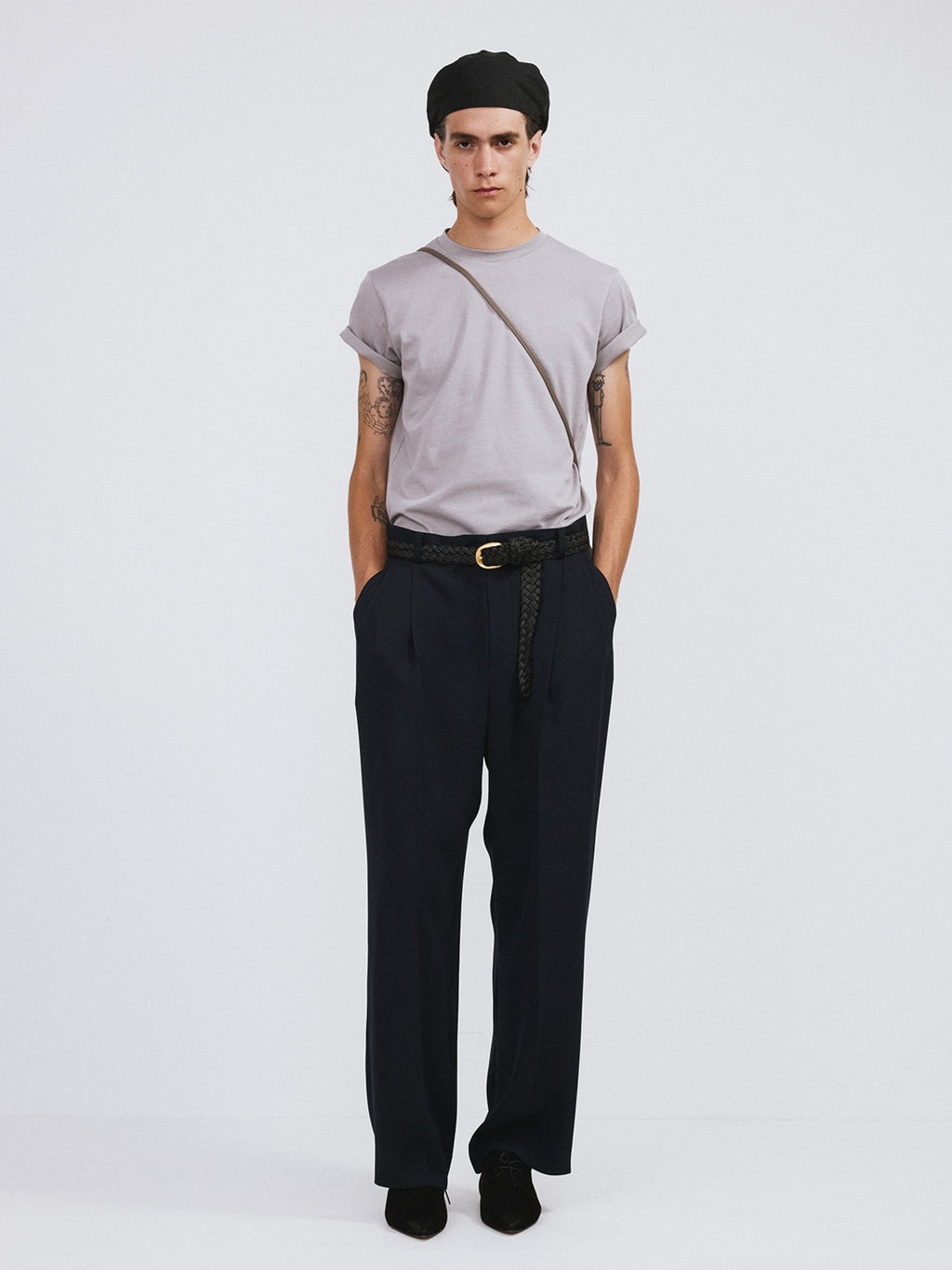 Recto - Compact Cotton T-Shirt (Sepia Grey) product image 1 | TRAB K-Fashion Australia