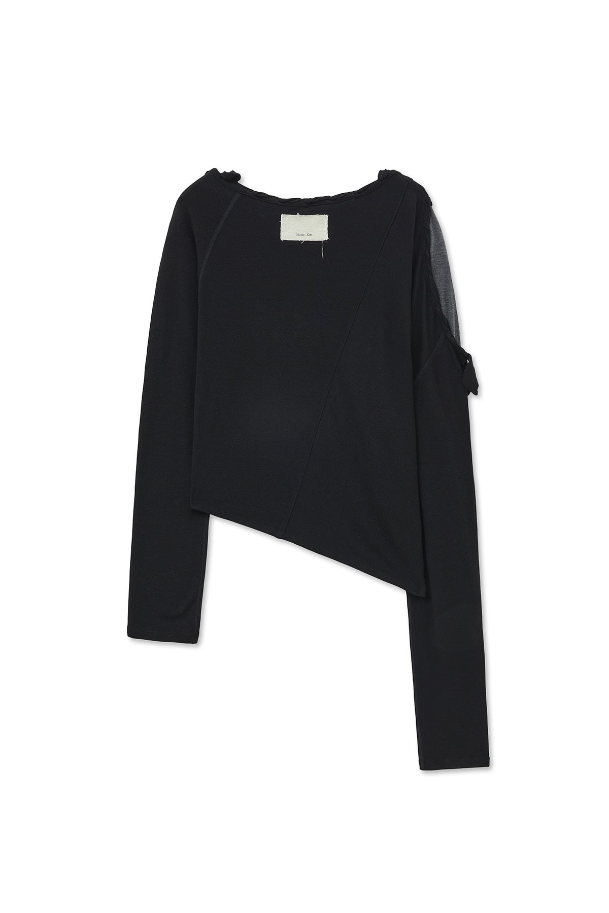 トップス MATIN KIM WEAVING LONG SLEEVE TOP IN Matin Kim - Weaving Long Sleeve Top (Light Grey) | TRAB K-Fashion A
