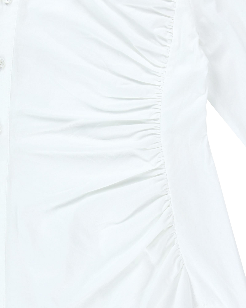 Kimhe Kim - Asymmetrical Shirring Shirt (White) product image 16 | TRAB K-Fashion Australia