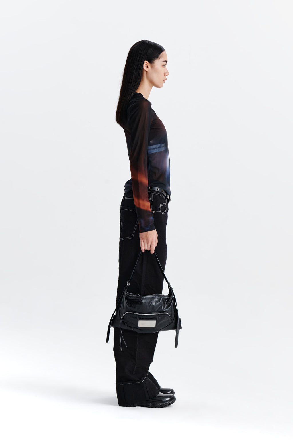 Matin Kim - [Pre-Order – Ships August 25] Flash Printed Mesh Top (Navy) product image 6 | TRAB K-Fashion Australia