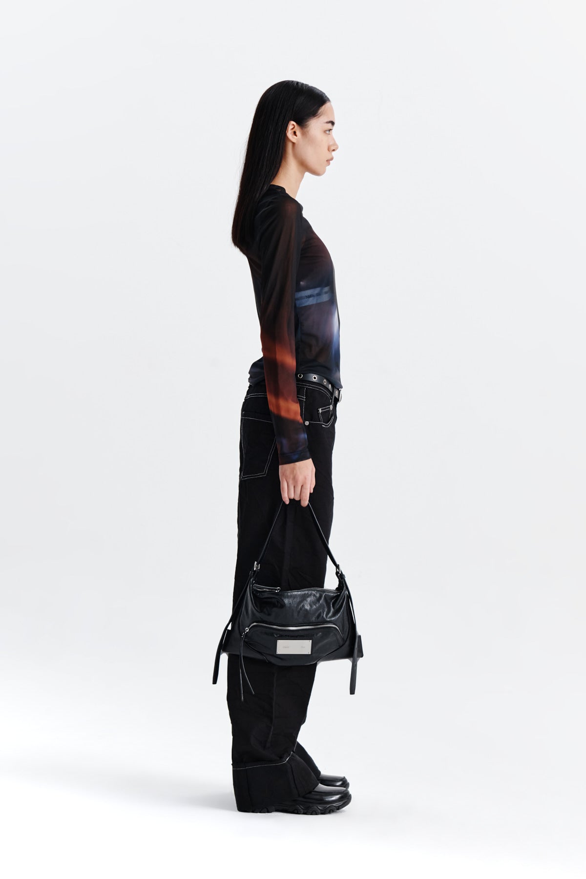 Matin Kim - [Pre-Order – Ships August 25] Flash Printed Mesh Top (Navy) product image 6 | TRAB K-Fashion Australia