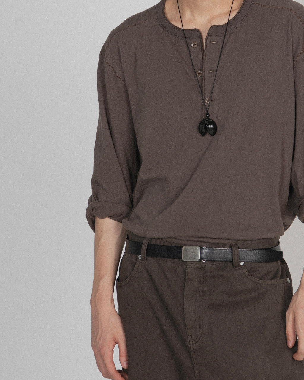 Brownyard - Henley Neck Long Sleeve (Brown) product image 4 | TRAB K-Fashion Australia