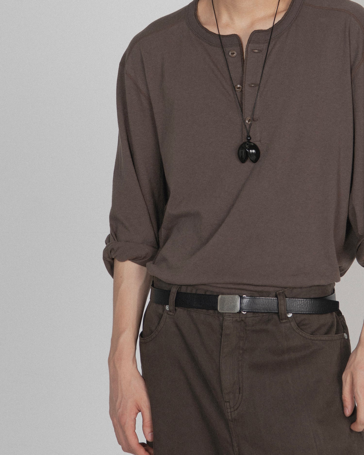 Brownyard - Henley Neck Long Sleeve (Brown) product image 4 | TRAB K-Fashion Australia