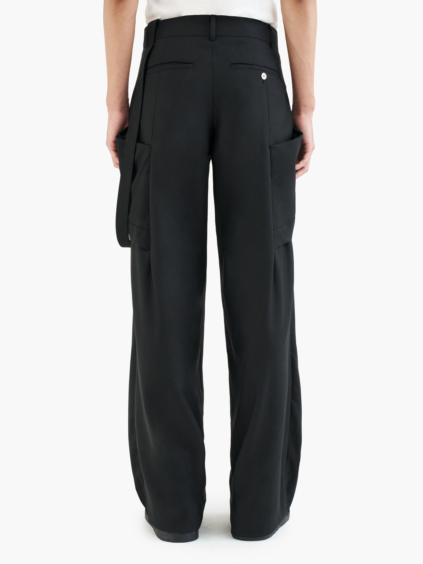 Jiyong Kim - Strap Detailed Tailor Trousers (Black) product image 7 | TRAB K-Fashion Australia