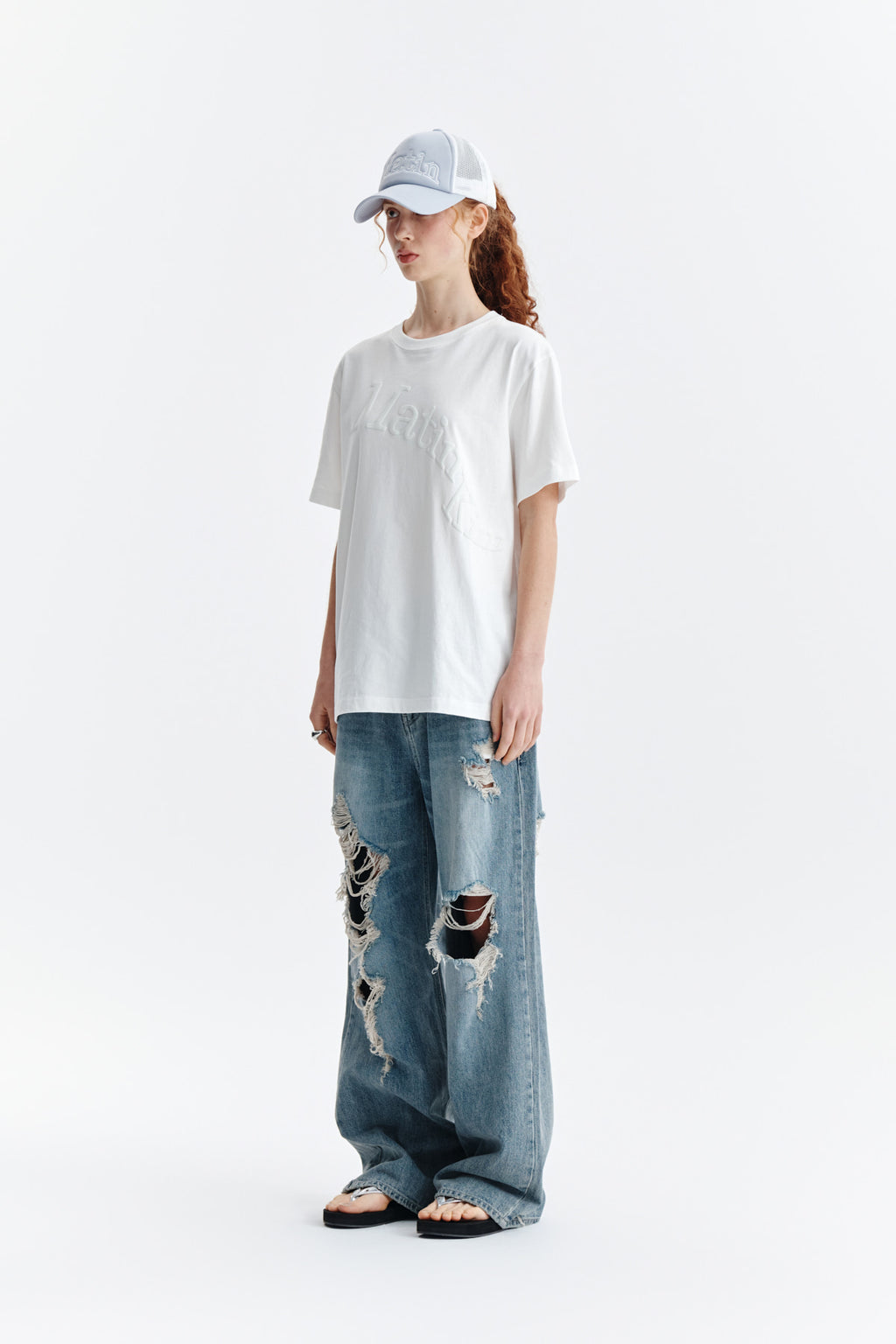 Matin Kim - Matin Wave Printing Logo Top (White) product image 6 | TRAB K-Fashion Australia