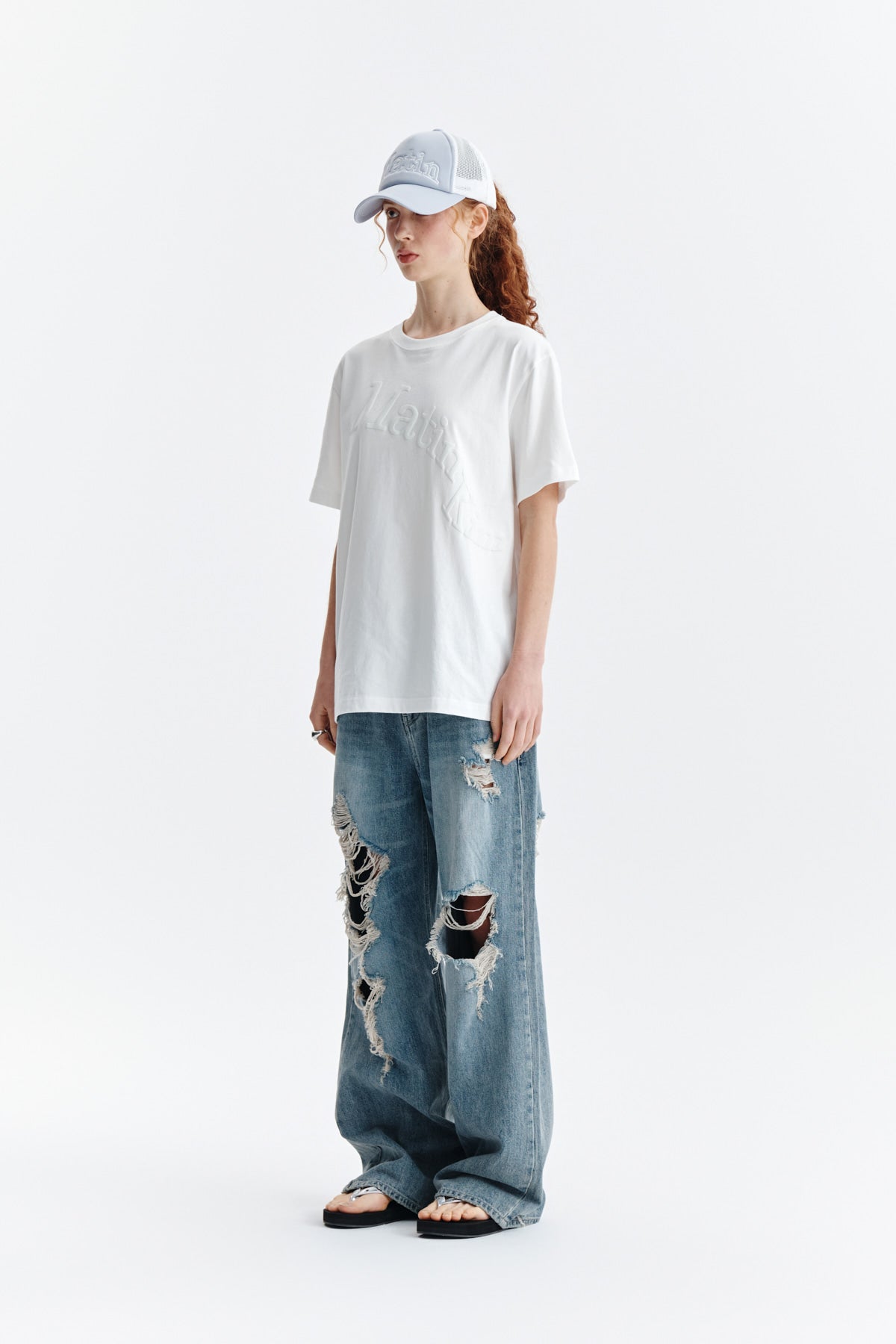 Matin Kim - Matin Wave Printing Logo Top (White) product image 6 | TRAB K-Fashion Australia