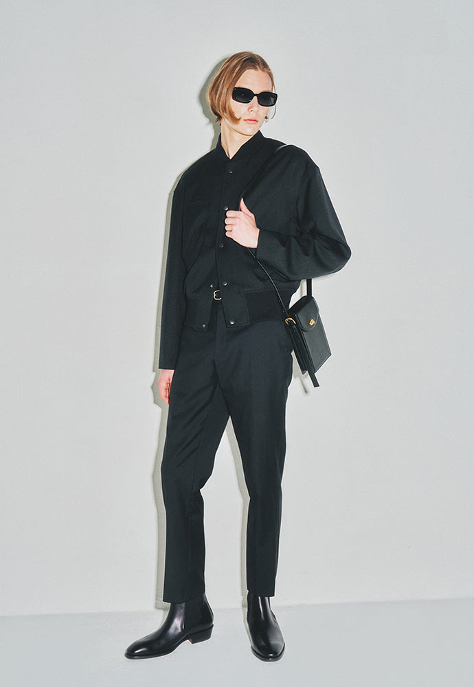 Tonywack - Hard Twist Wool Cropped Bomber Jacket (Dark Charcoal) product image 3 | TRAB K-Fashion Australia