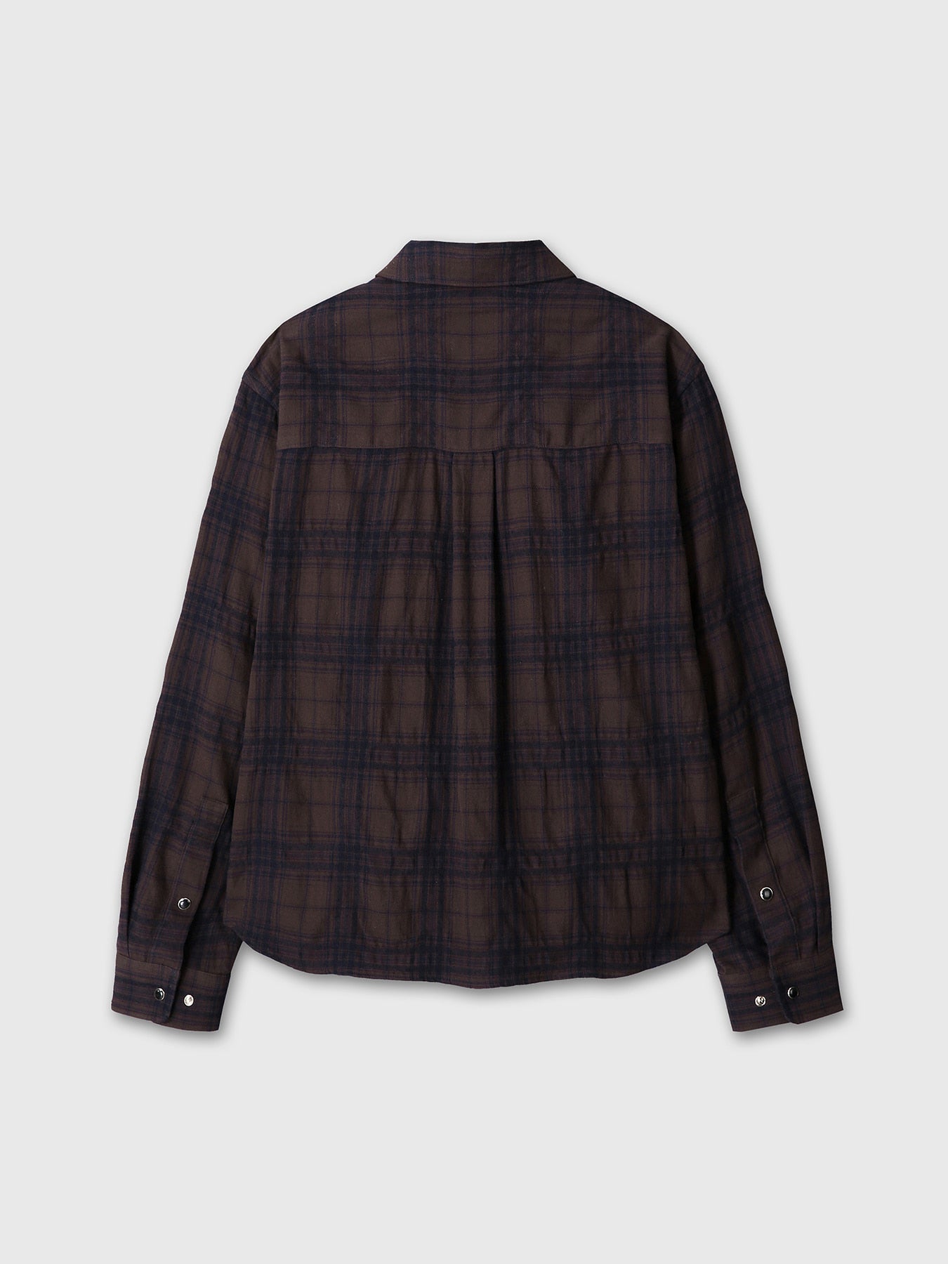 Tonywack - Wool And Cotton Checked Shirt Jacket Japanese Fabric (Brown) product image 11 | TRAB K-Fashion Australia