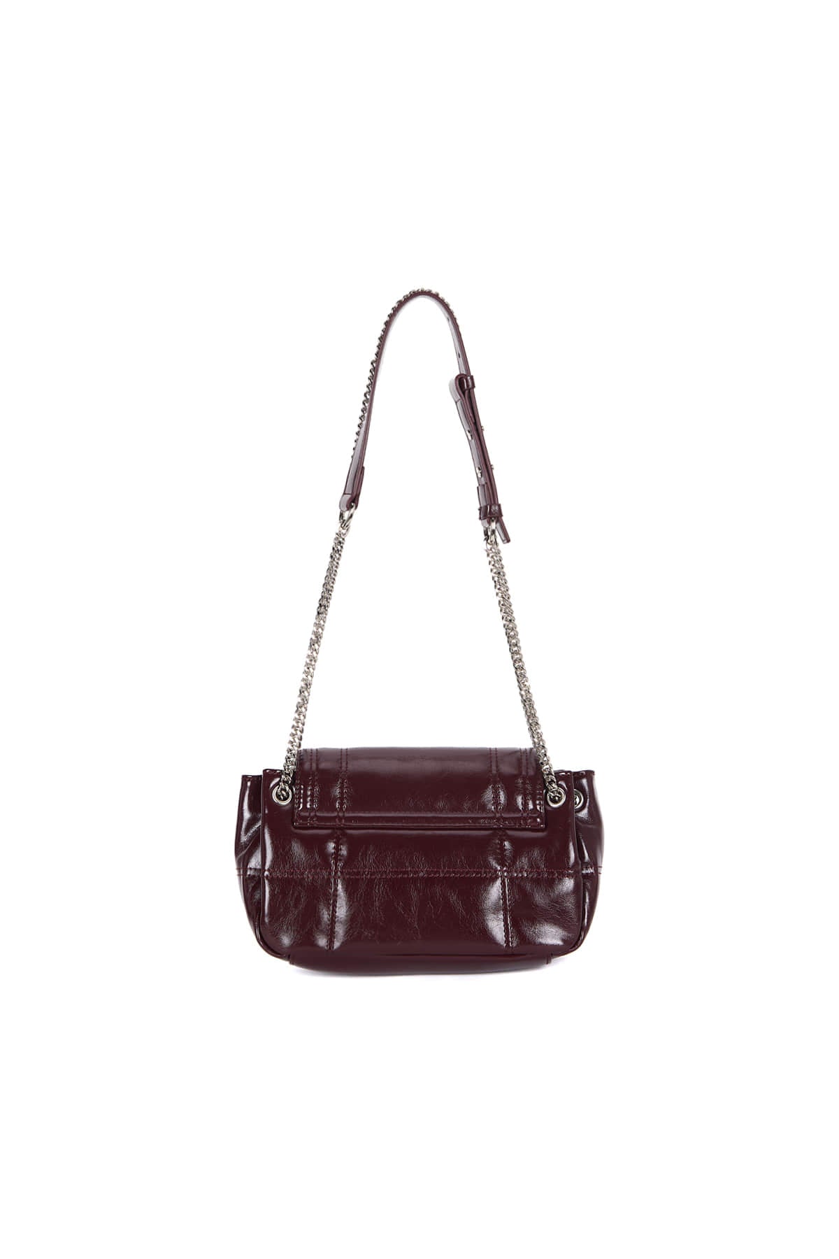 Matin Kim - Glossy Quilting Small Chain Bag (Burgundy) product image 2 | TRAB K-Fashion Australia