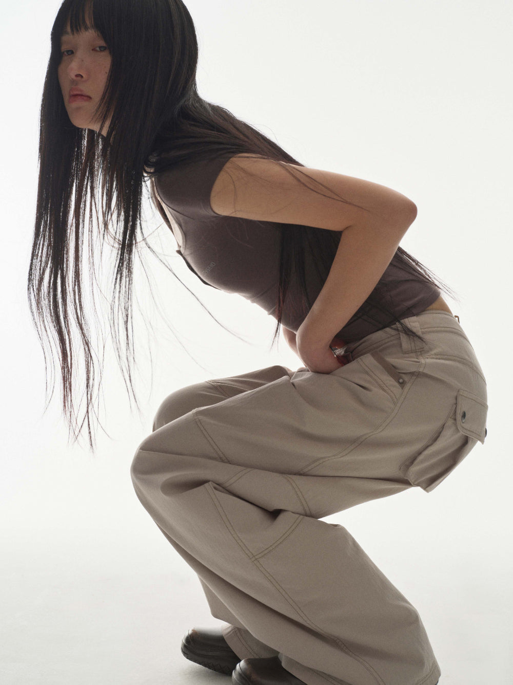 Coyseio - Snap Work Pants (Light Beige) product image 4 | TRAB K-Fashion Australia