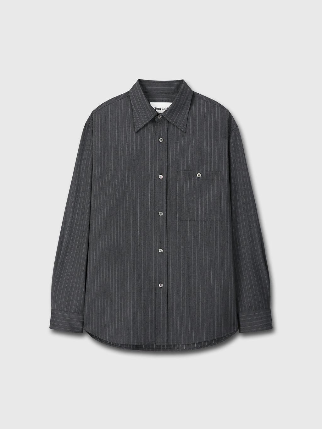Tonywack - Wool Striped Relaxed Shirt (Grey Pinstripe) product image 10 | TRAB K-Fashion Australia