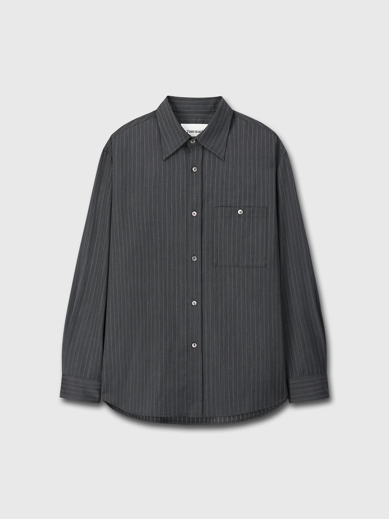 Tonywack - Wool Striped Relaxed Shirt (Grey Pinstripe) product image 10 | TRAB K-Fashion Australia