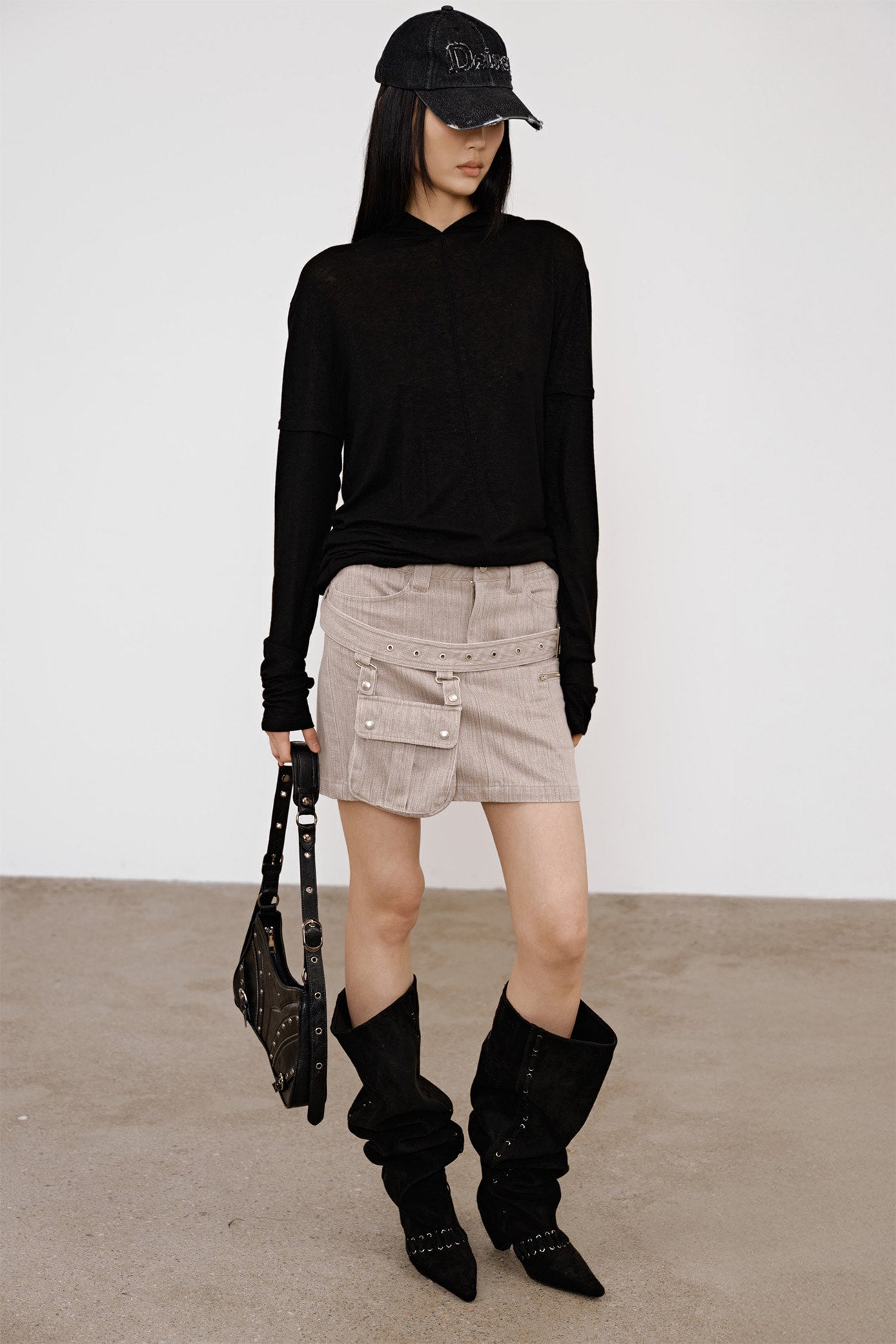 Deinet - Fake Hood Long Sleeve (Black) product image 6 | TRAB K-Fashion Australia
