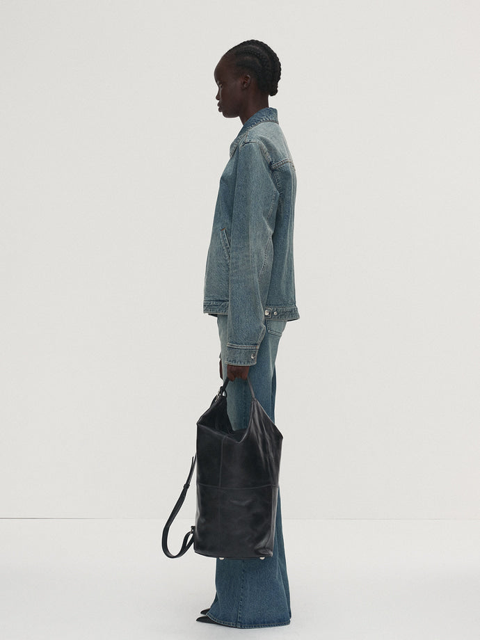 Tonywack - Denim Zippered Jacket (Washed Mid Blue) product image 2 | TRAB K-Fashion Australia