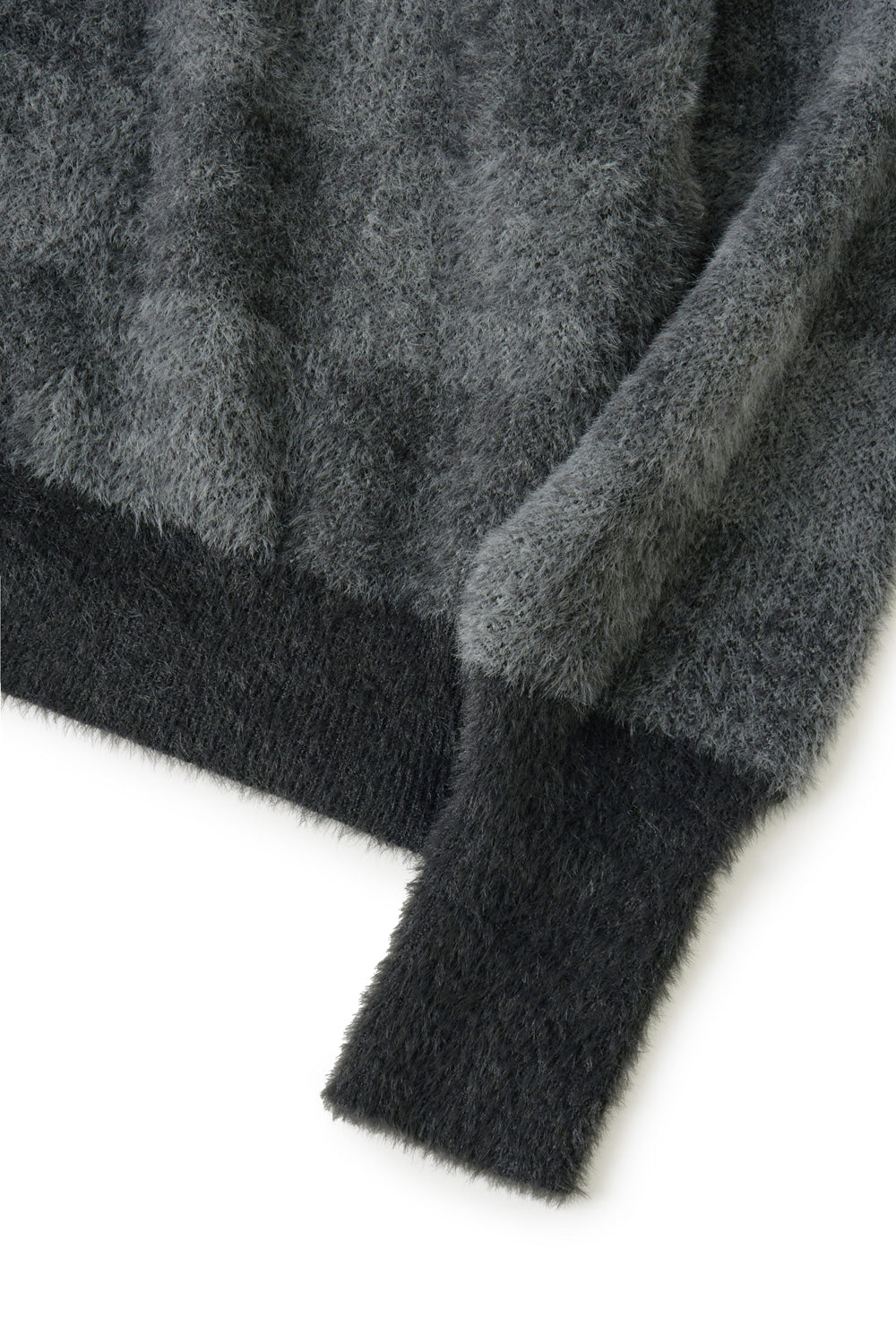 Hatchingroom - Hairy Cardigan Checkerboard (Charcoal/Grey) product image 5 | TRAB K-Fashion Australia