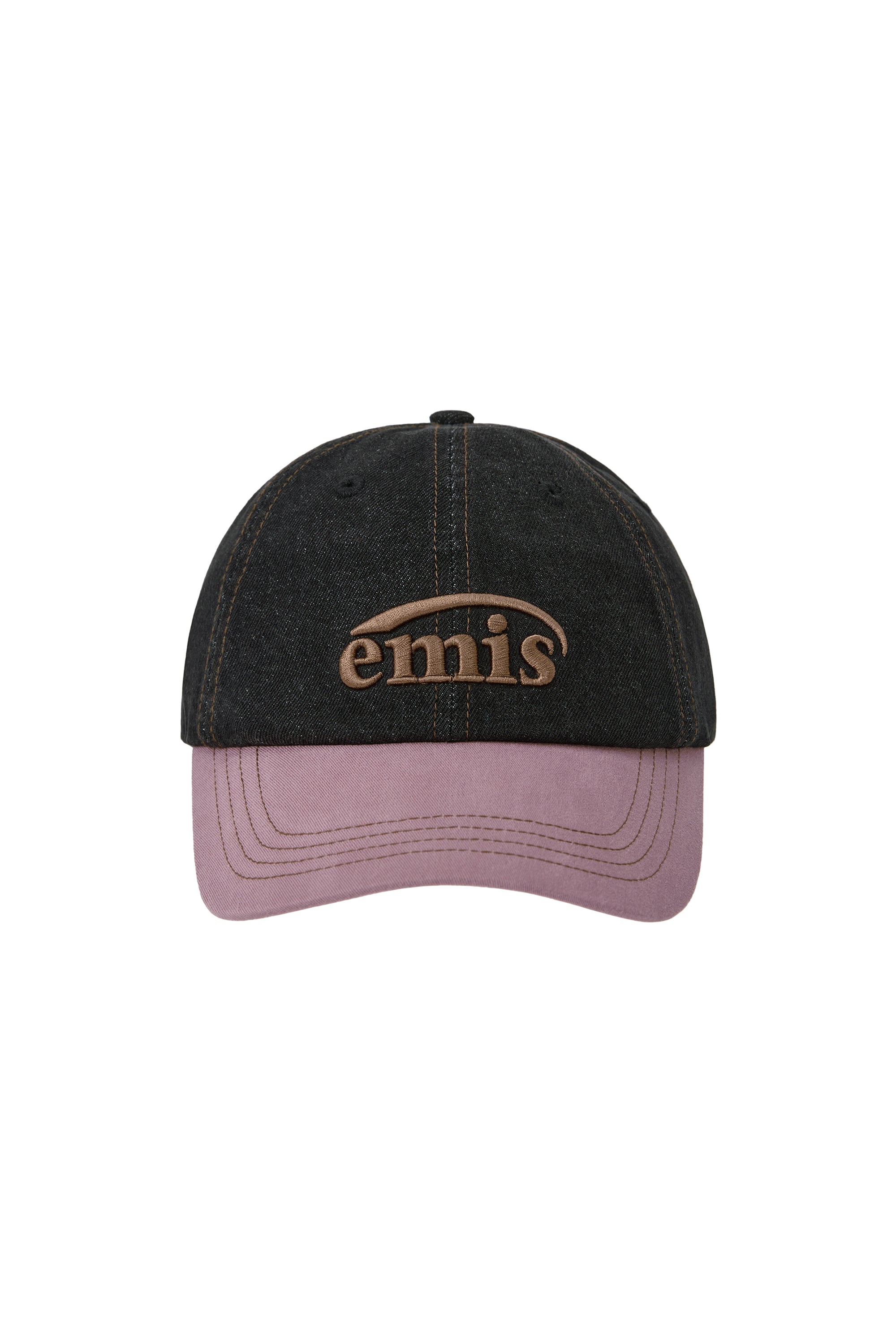 Emis - Washed Denim Ball Cap (Gray/Pink) product image 1 | TRAB K-Fashion Australia