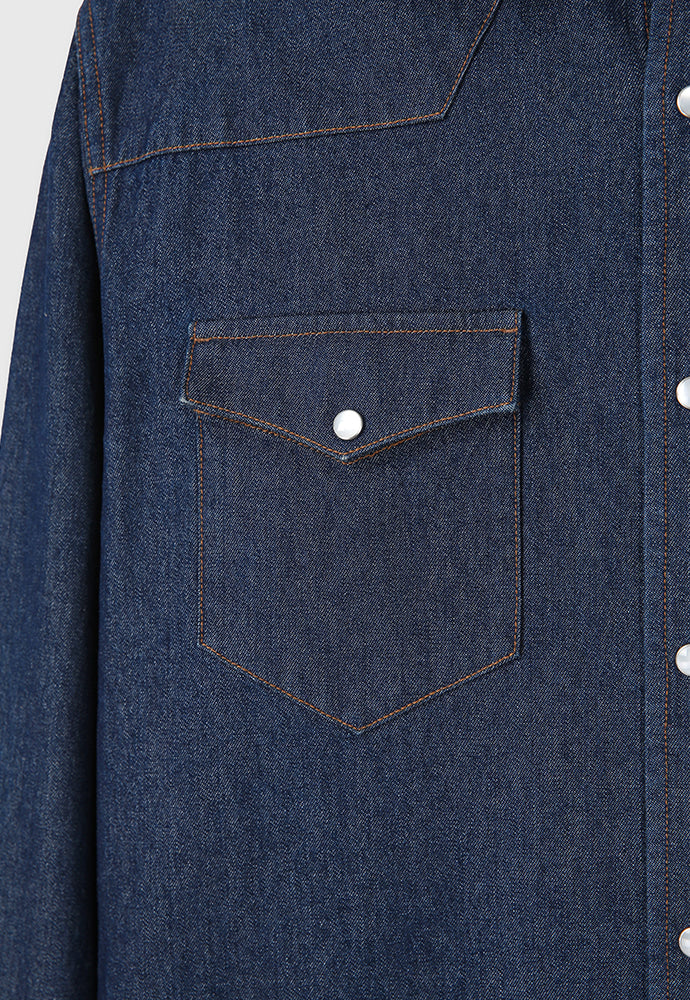Tonywack - Rinsed Denim Western Shirt (Indigo) product image 11 | TRAB K-Fashion Australia