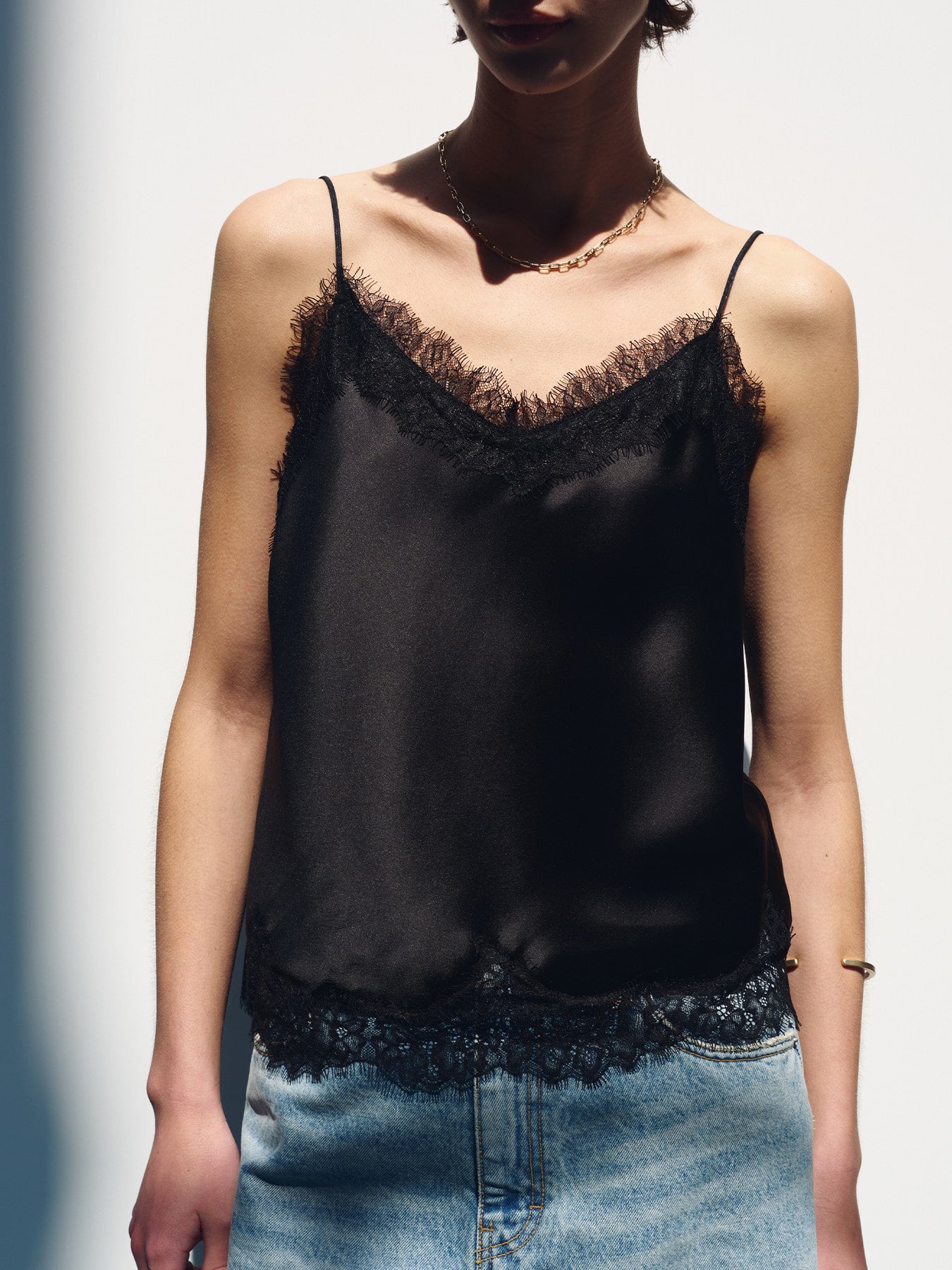 Tonywack - Satin Lace Camisole (Black) product image 5 | TRAB K-Fashion Australia