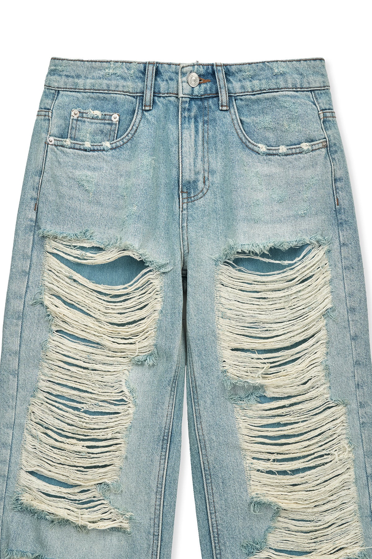 Matin Kim - Heavy Destroyed Denim Pants (Light Blue) product image 3 | TRAB K-Fashion Australia