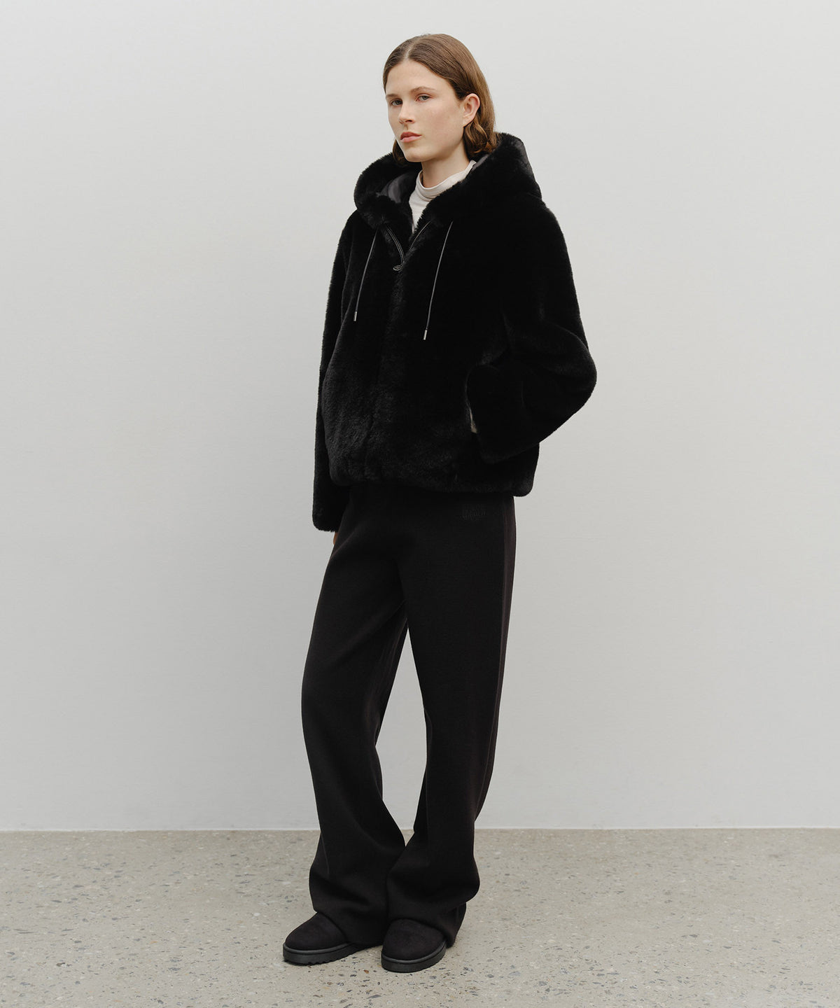 Marithe & Francois Girbaud - Hooded Faux Fur Jacket (Black) product image 5 | TRAB K-Fashion Australia